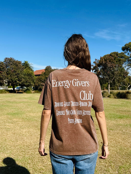 "Energy Givers Club" Oversized Vintage Unisex Tee