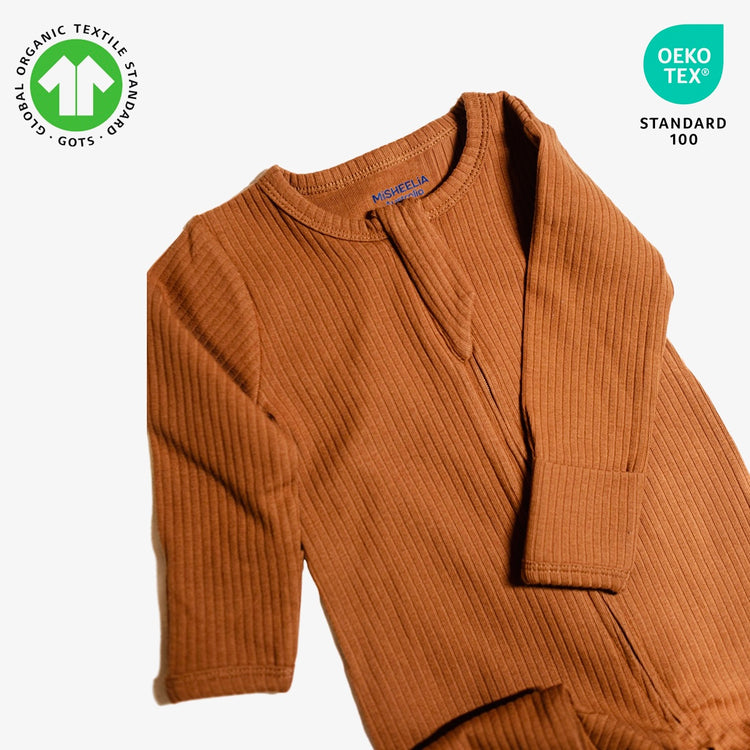 Certified Organic Chestnut Cozy Growsuit