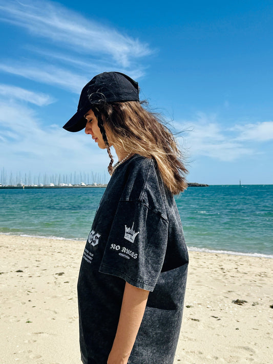 "No Rules" Vintage Oversized Unisex Tee