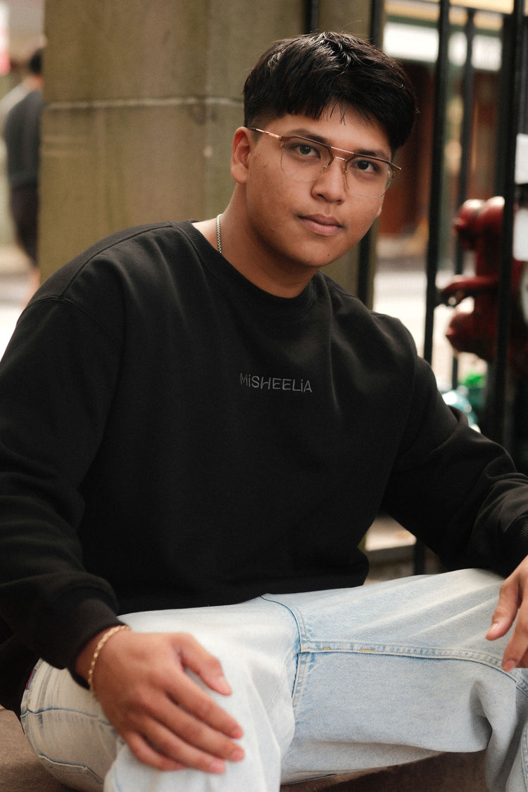 Unisex Classic Black Jumper with Velvet Lining