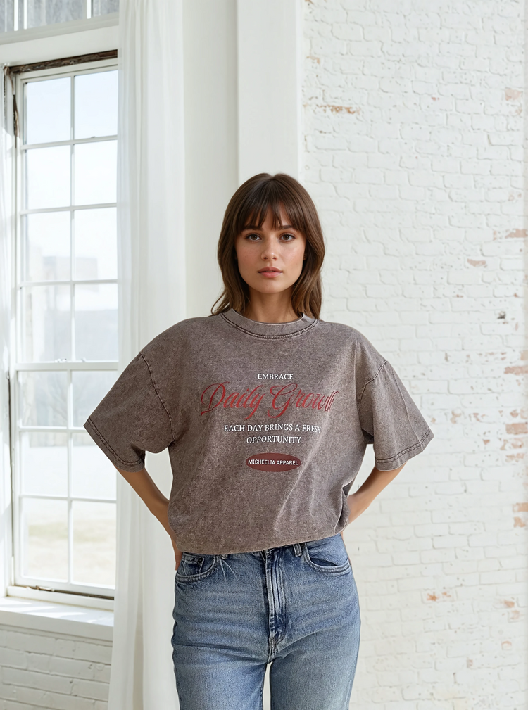 "Daily Growth" Oversized Vintage Unisex T-shirt