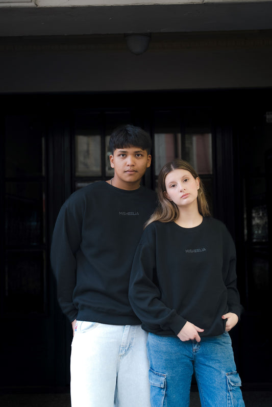Unisex Classic Black Jumper with Velvet Lining