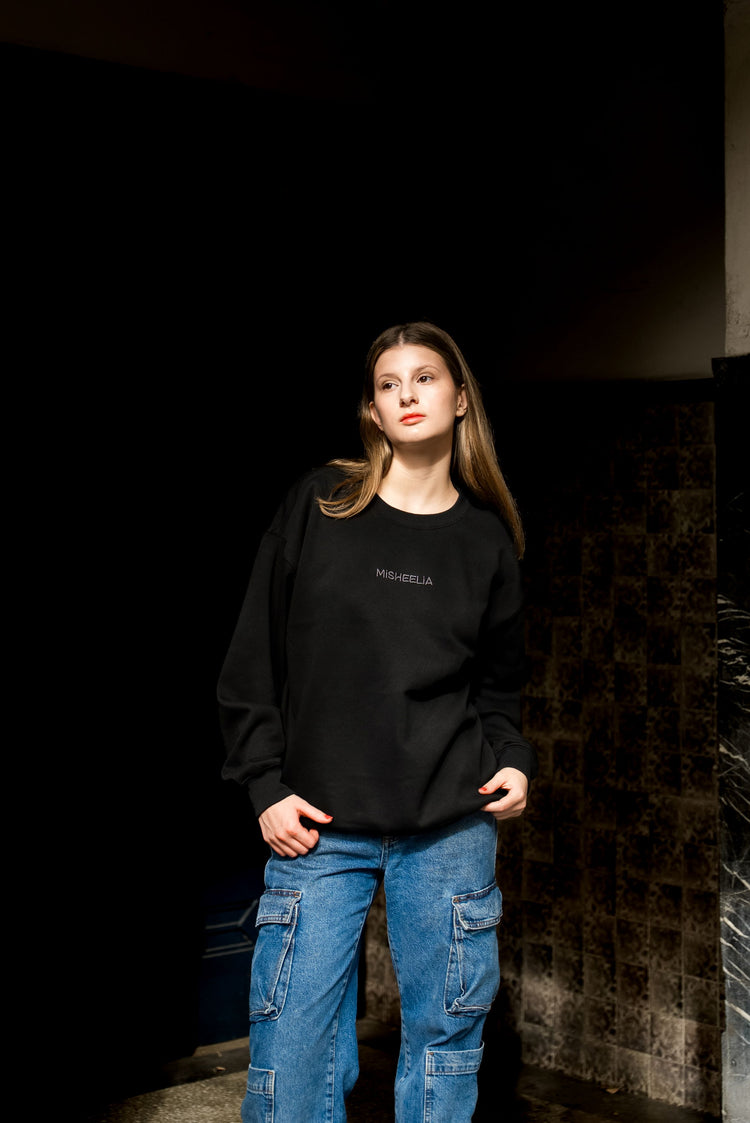 Unisex Classic Black Jumper with Velvet Lining