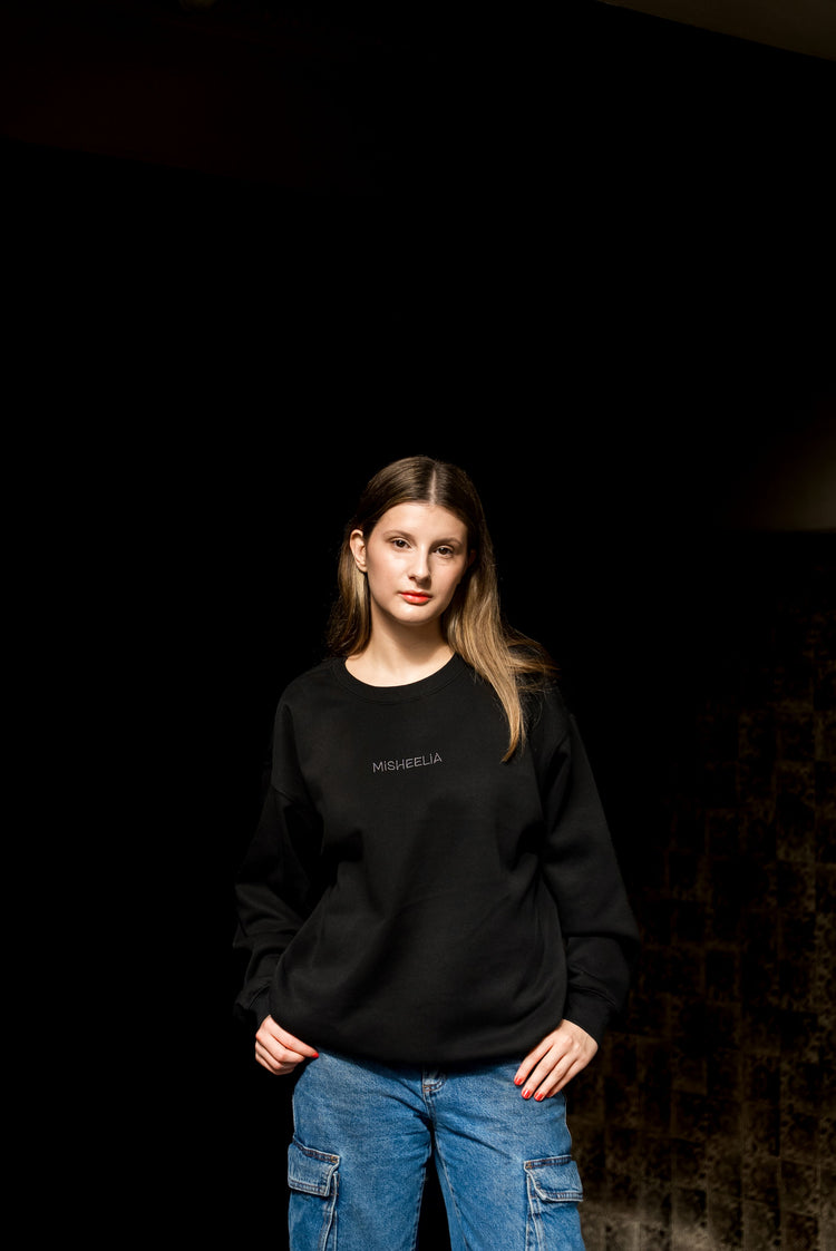 Unisex Classic Black Jumper with Velvet Lining