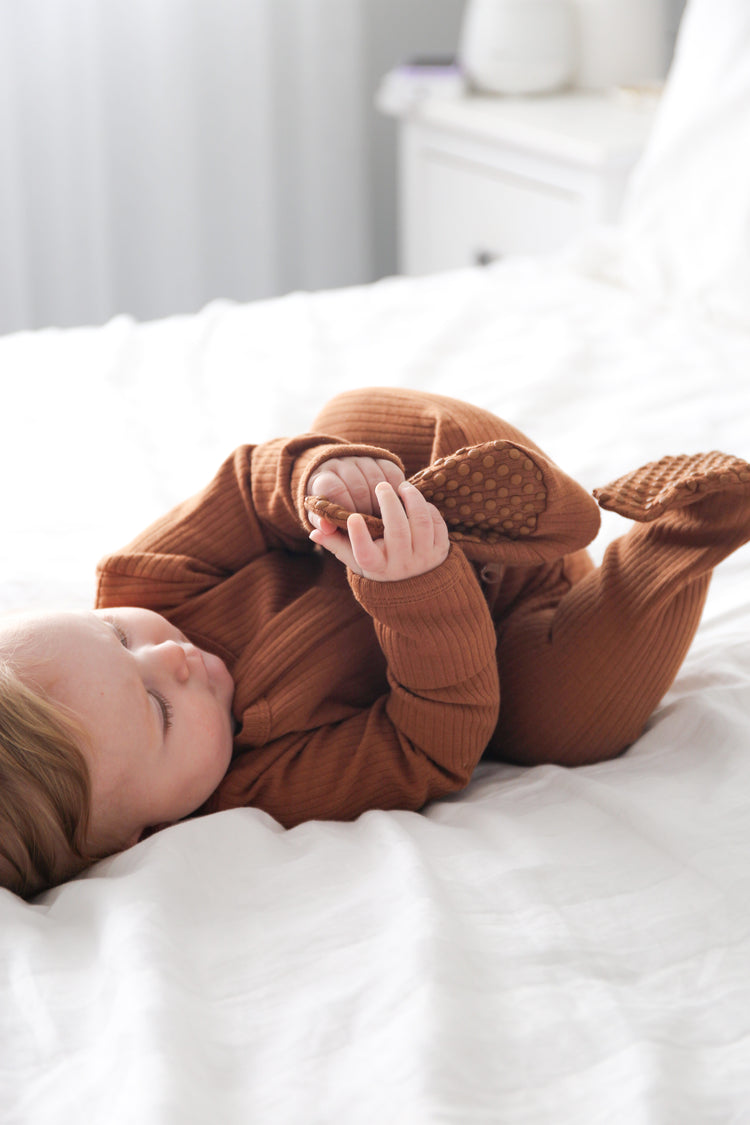 Certified Organic Chestnut Cozy Growsuit