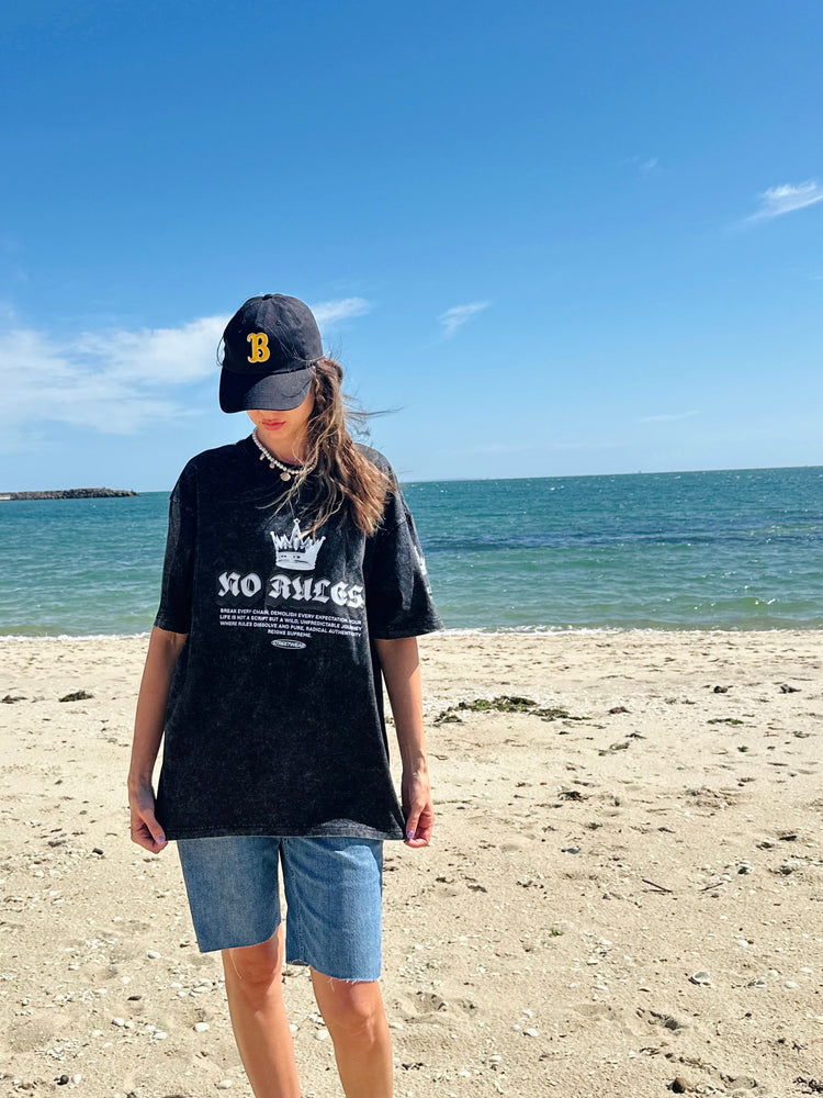 "No Rules" Vintage Oversized Unisex Tee