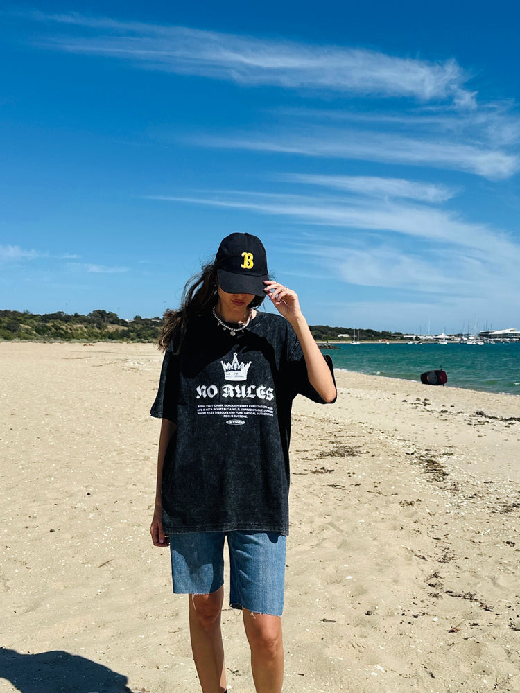 "No Rules" Vintage Oversized Unisex Tee