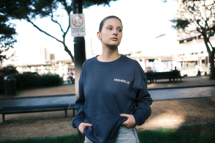 Unisex Navy Sweatshirt with Velvet Lining