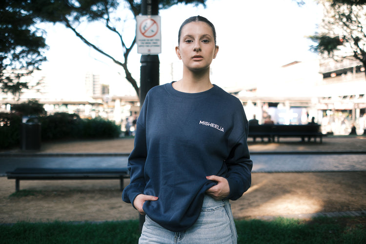 Unisex Navy Sweatshirt with Velvet Lining