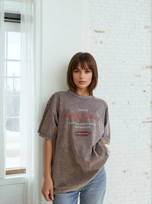 "Daily Growth" Oversized Vintage Unisex T-shirt